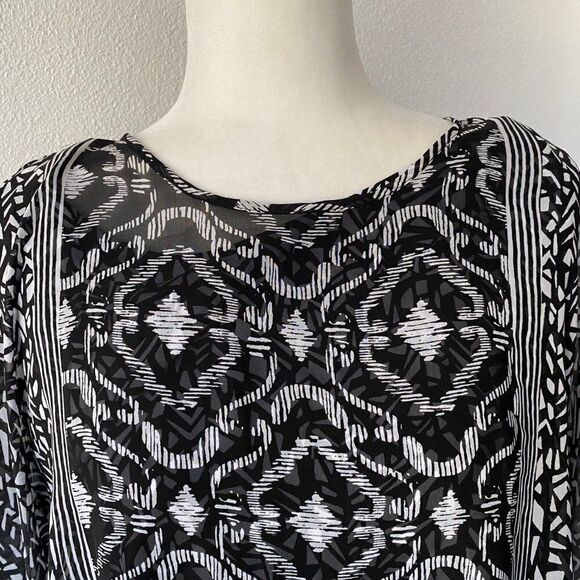 Allison Daley Retro Black White Tank Top Cover SZ P L/G - Picture 4 of 9